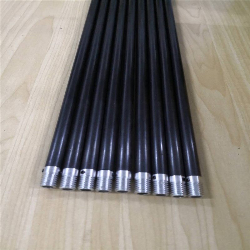 Carbon fiber rod with metal thread for sports equipment accessories