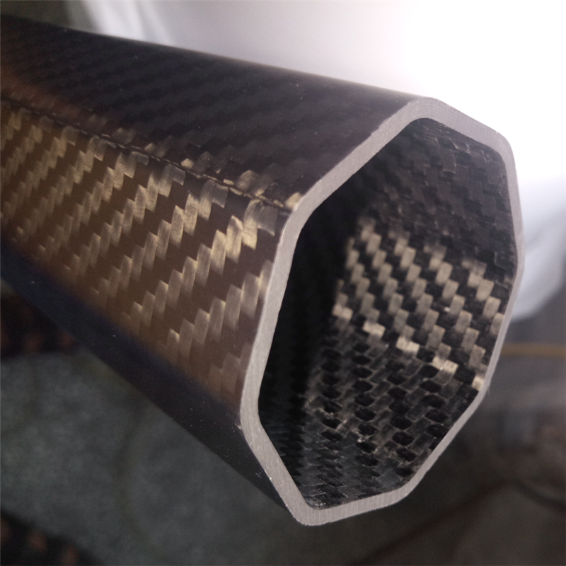 factory price stock 3K  plain matt , twill glossy  carbon fiber octagonal tube, hexagonal tube  50.3mm diameter