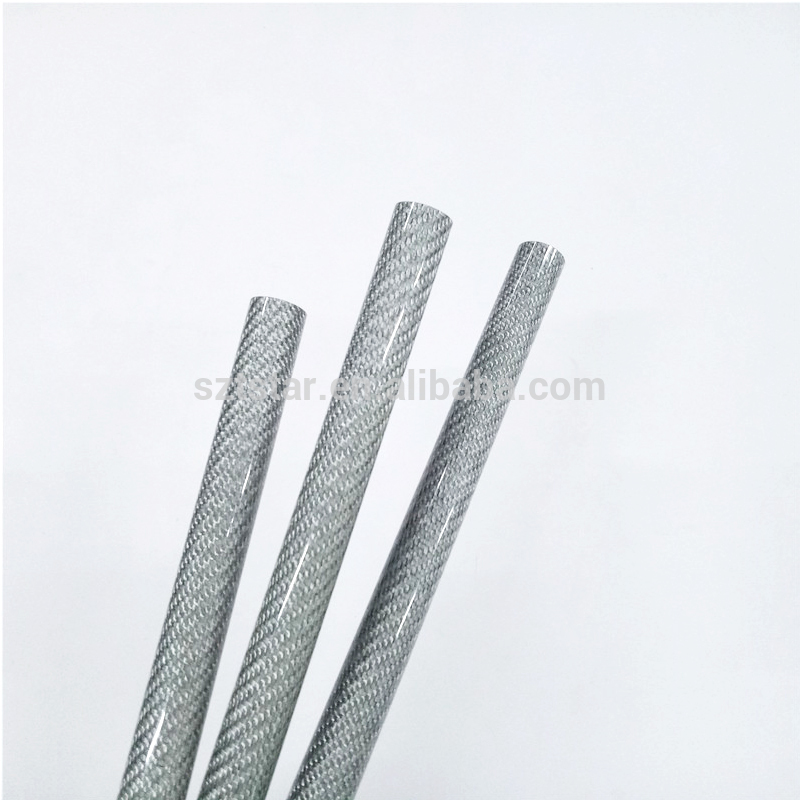 Silver color fibreglass pipe,excellent quality FRP tube,10-25mm dimeter fiberglass tube