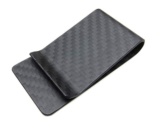 3K weave carbon fiber money clip cash credit cards holder