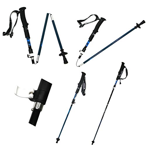 lightweight foldable durable anti-shock carbon fiber trekking pole for unisex 4-seasons